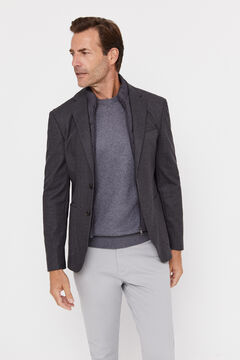 Cortefiel Lined jersey-knit blazer Grey