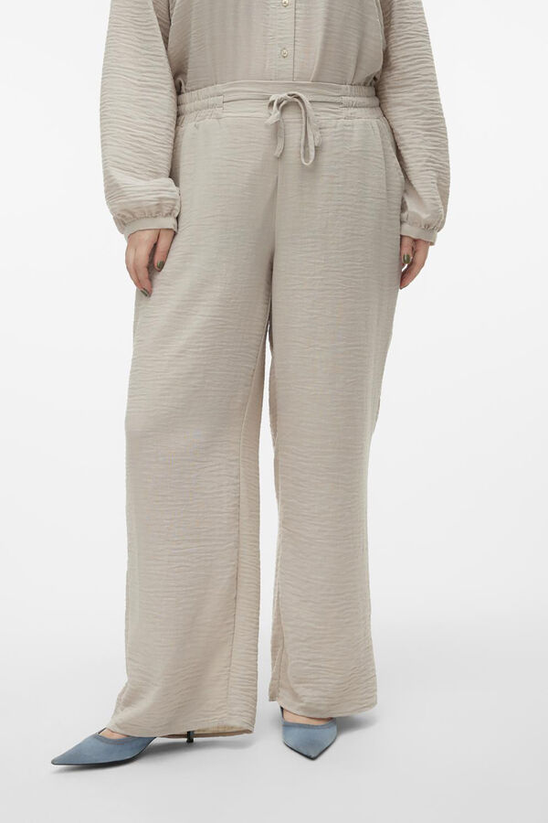 Cortefiel Plus size linen trousers  Grey