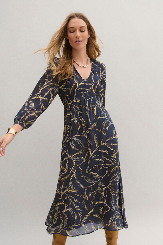 Vestido midi estampado 100% viscosa