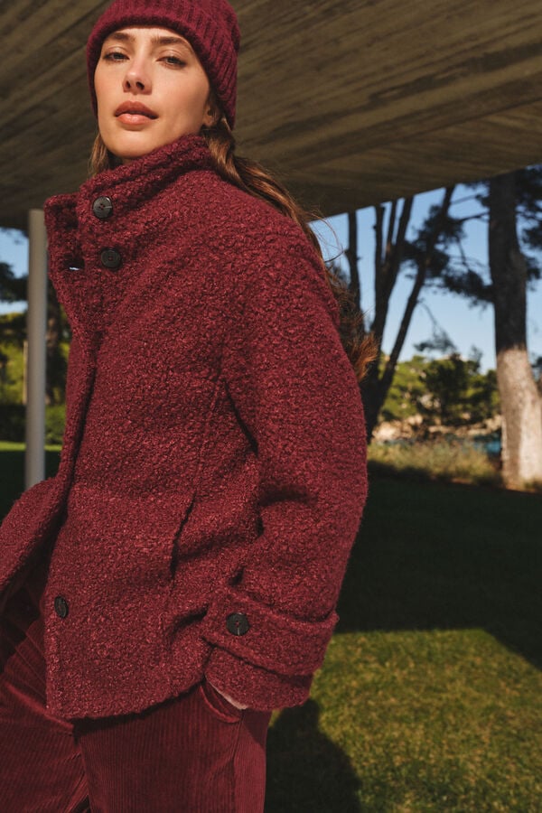 Cortefiel Sobretudo curto de tecido macia Granada