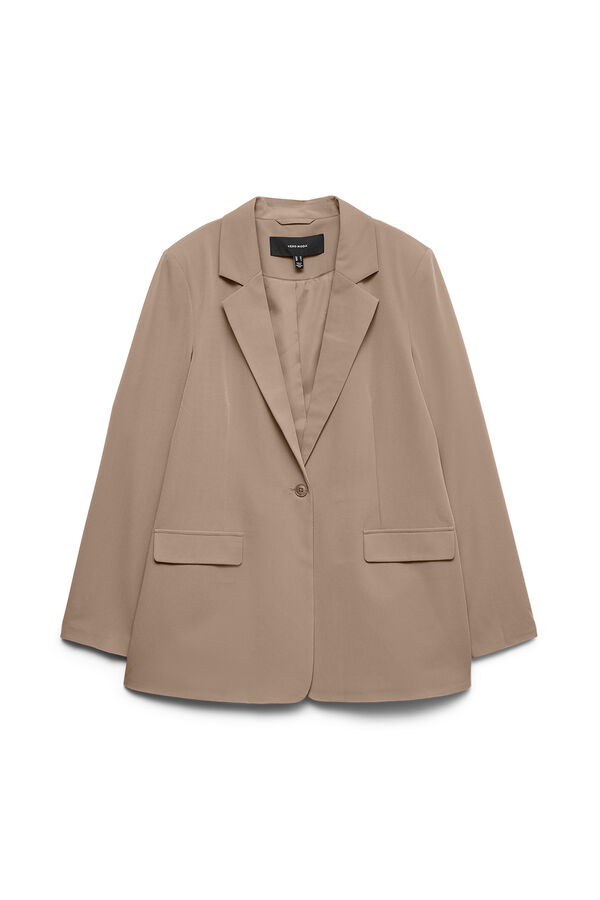 Vero Moda Blazer cl&aacute;sica de mujer corte recto Marr&oacute;n