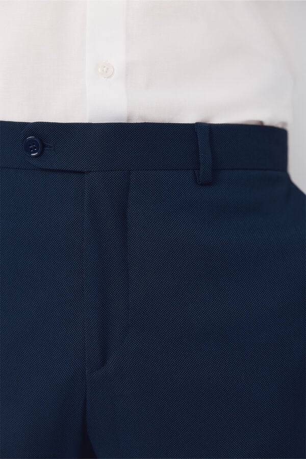 Cortefiel XXI Serie blue structured trousers Blue