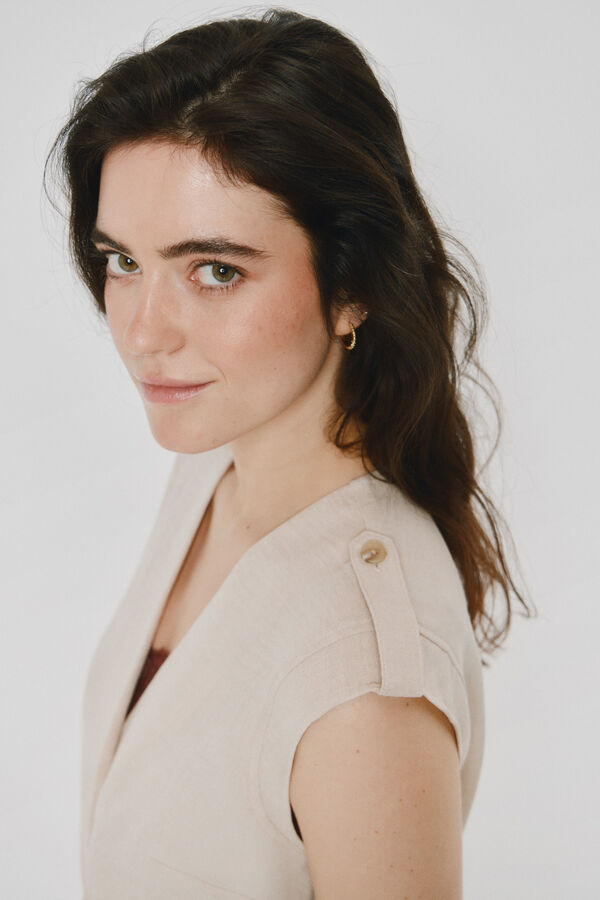 Vero Moda Top sem mangas decote cruzado Tostado