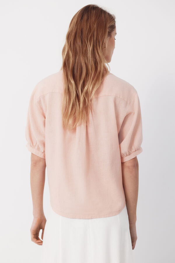 Cortefiel Rustic short sleeve shirt Pink