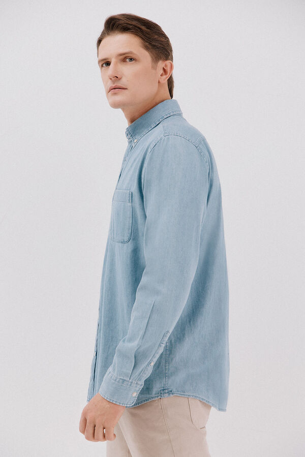 Cortefiel Denim shirt Blue