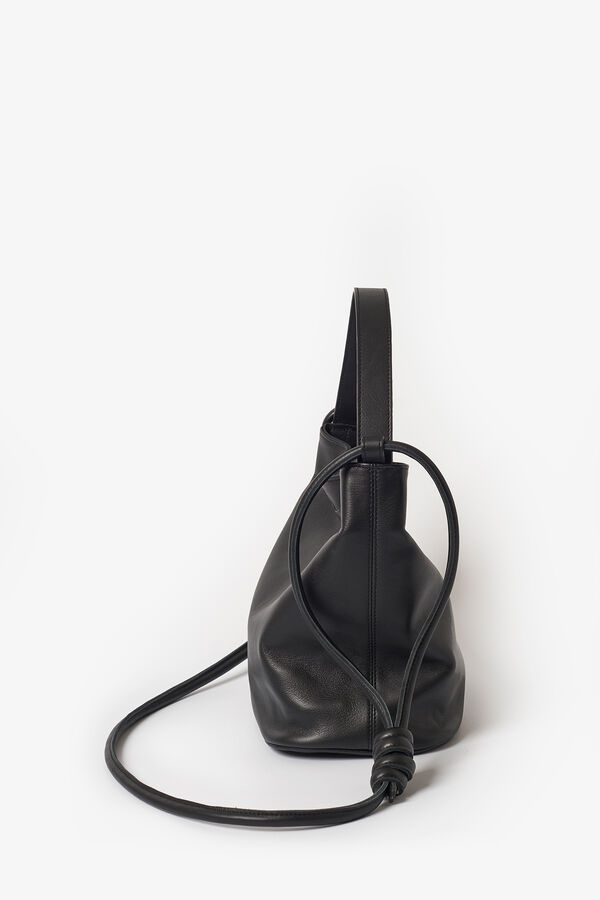 Zubi Bolsa bucket M de pele Preto