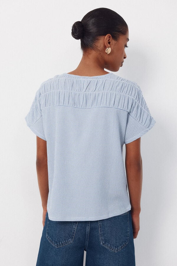 Cortefiel Camiseta canes&uacute; fruncido Azul