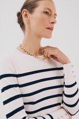 Cortefiel Short-sleeved jumper Ivory