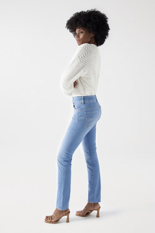Cortefiel Secret Push-In slim jeans with sparkles Blue