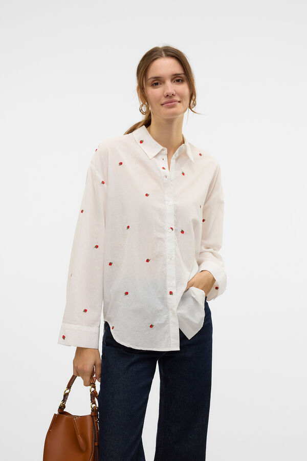 Vero Moda Camisa básica com bordado Branco