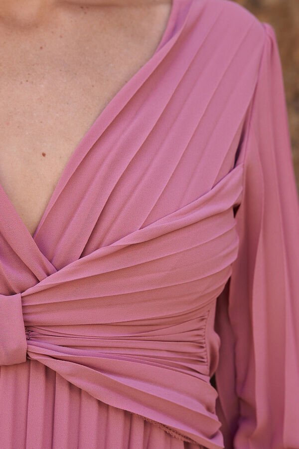 Cortefiel Vestido nudo macarena rosa Lila