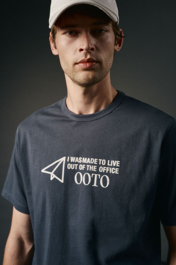 OOTO Camiseta gráfica lavada Azul marino