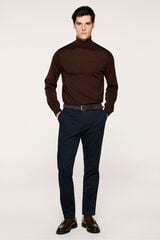 Selected Camisola de gola alta 100% lã merino Castanho