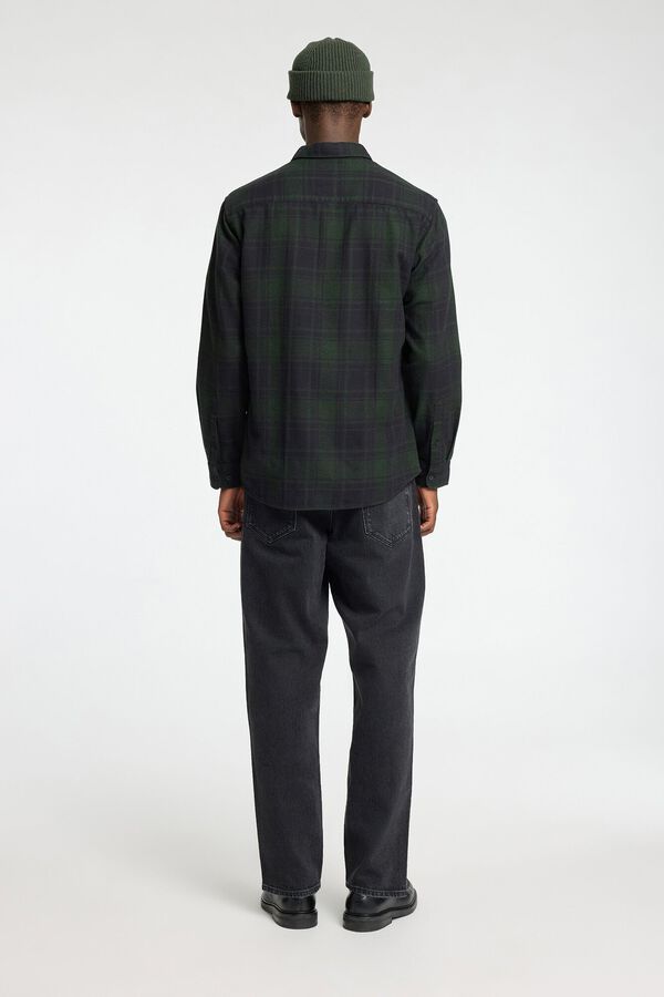 Selected Camisa de manga comprida Slim Fit confecionada com algodão reciclado Verde