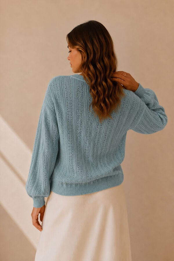 Vila Openwork knit jumper Dark green