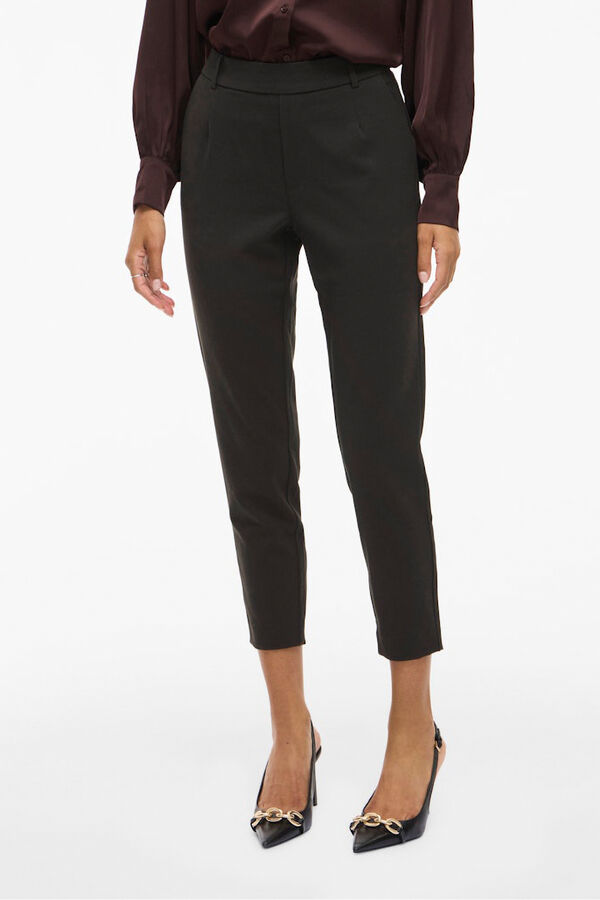 Vila Trousers with elasticated waist Black