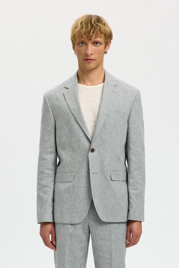 Selected Casaco de linho com aba Verde