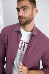 Cortefiel Plain long sleeve shirt Maroon