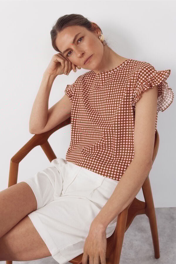 Cortefiel Camisola b&aacute;sica folho Castanho