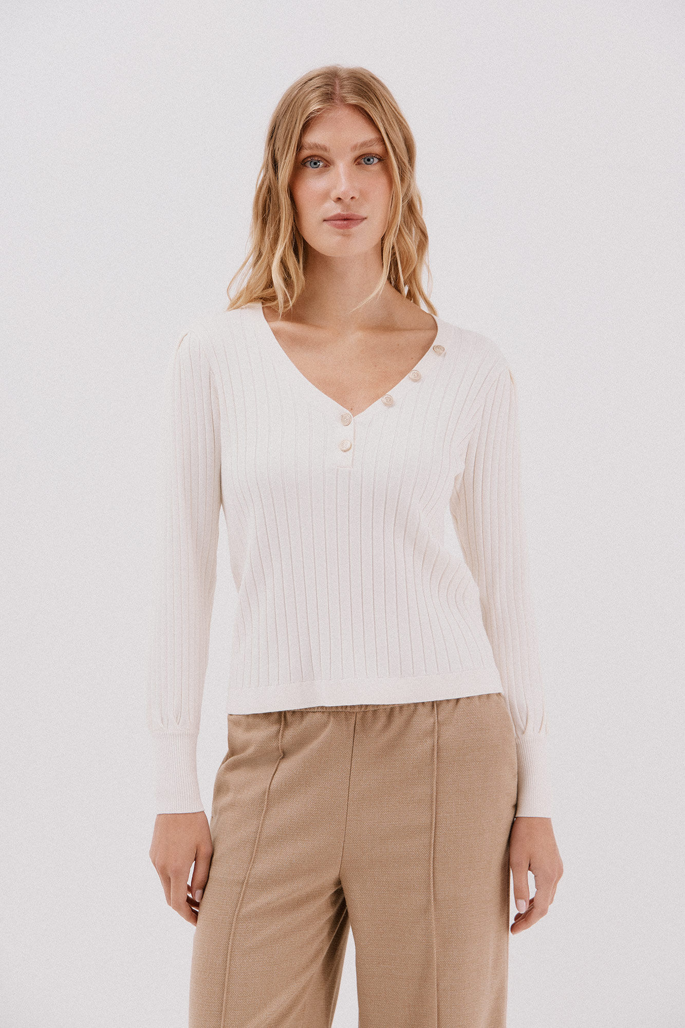 Cortefiel V-neck jumper with buttons