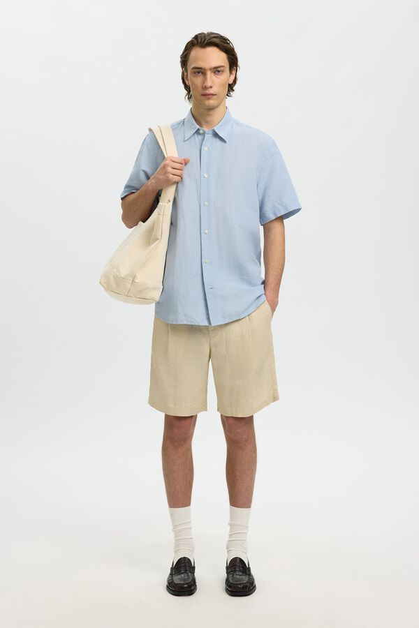 Selected Camisa de manga curta Azul