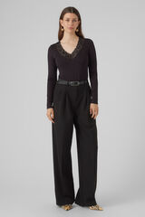Vero Moda Top de manga comprida com gola em V Preto