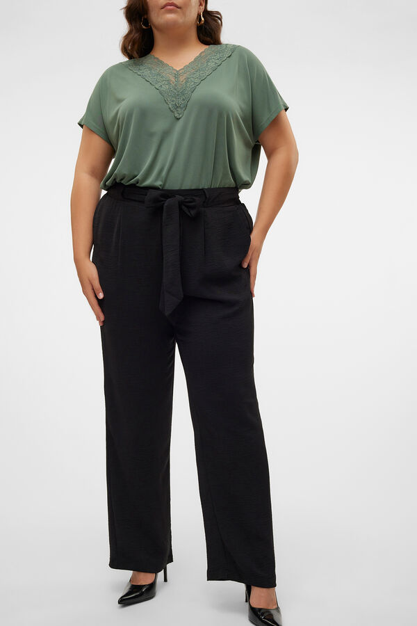 Vero Moda Curve Pantalón fluído talla grande Negro