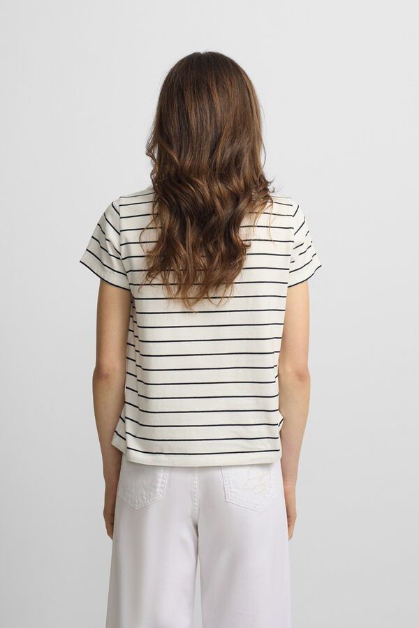 Silbon T-shirt mulher com aplica&ccedil;&atilde;o silbon bandana Impress&atilde;o