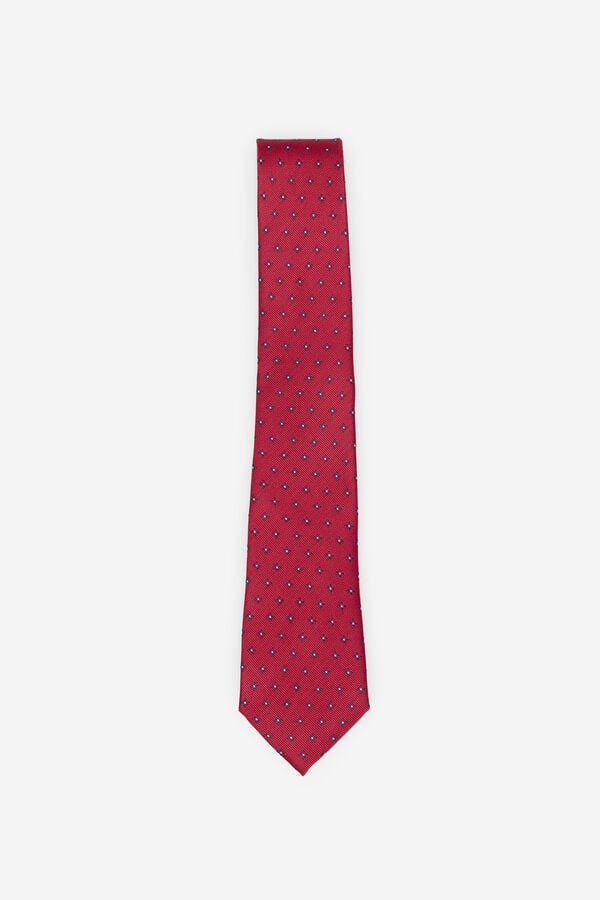 Cortefiel Natural silk tie Red