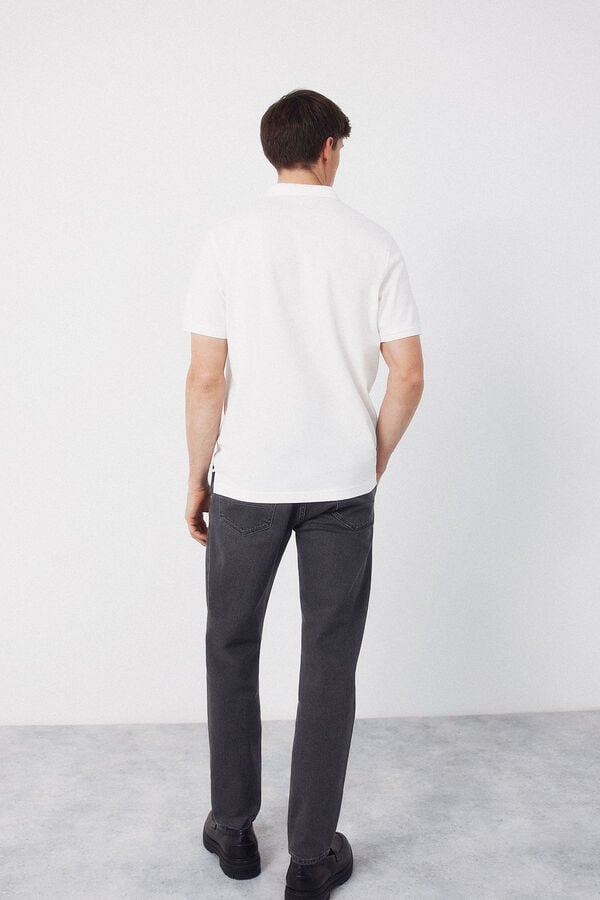 Cortefiel Basic piqu&eacute; polo shirt White