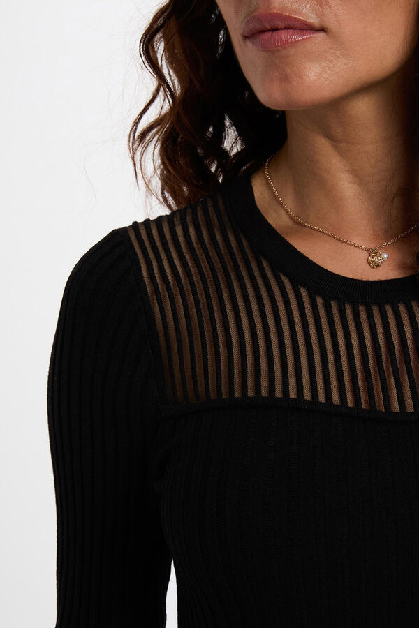 Morgan Vestido longo vazado Preto
