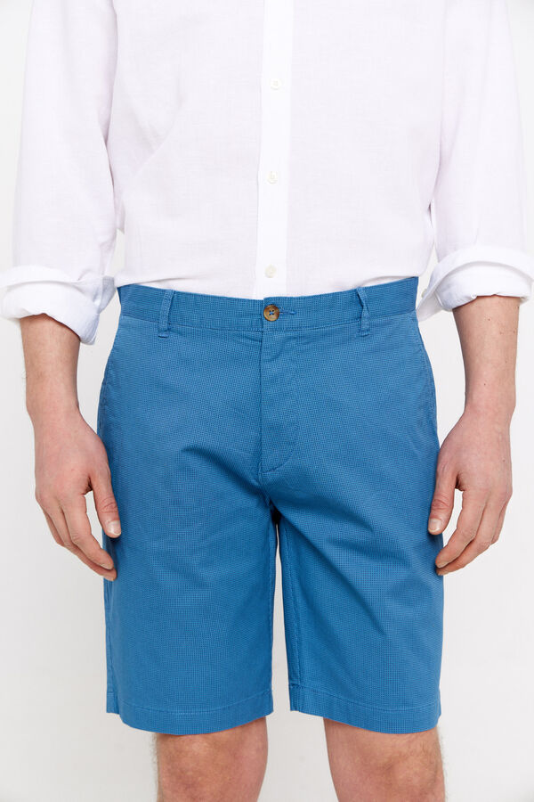 Cortefiel Printed chino Bermuda shorts Blue