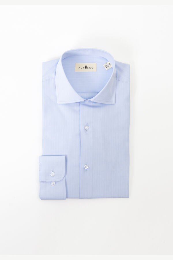PuroEGO Camisa vestir espiga Azul