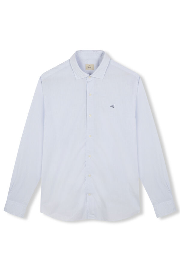 OOTO Camisa xadrez popelina Azul