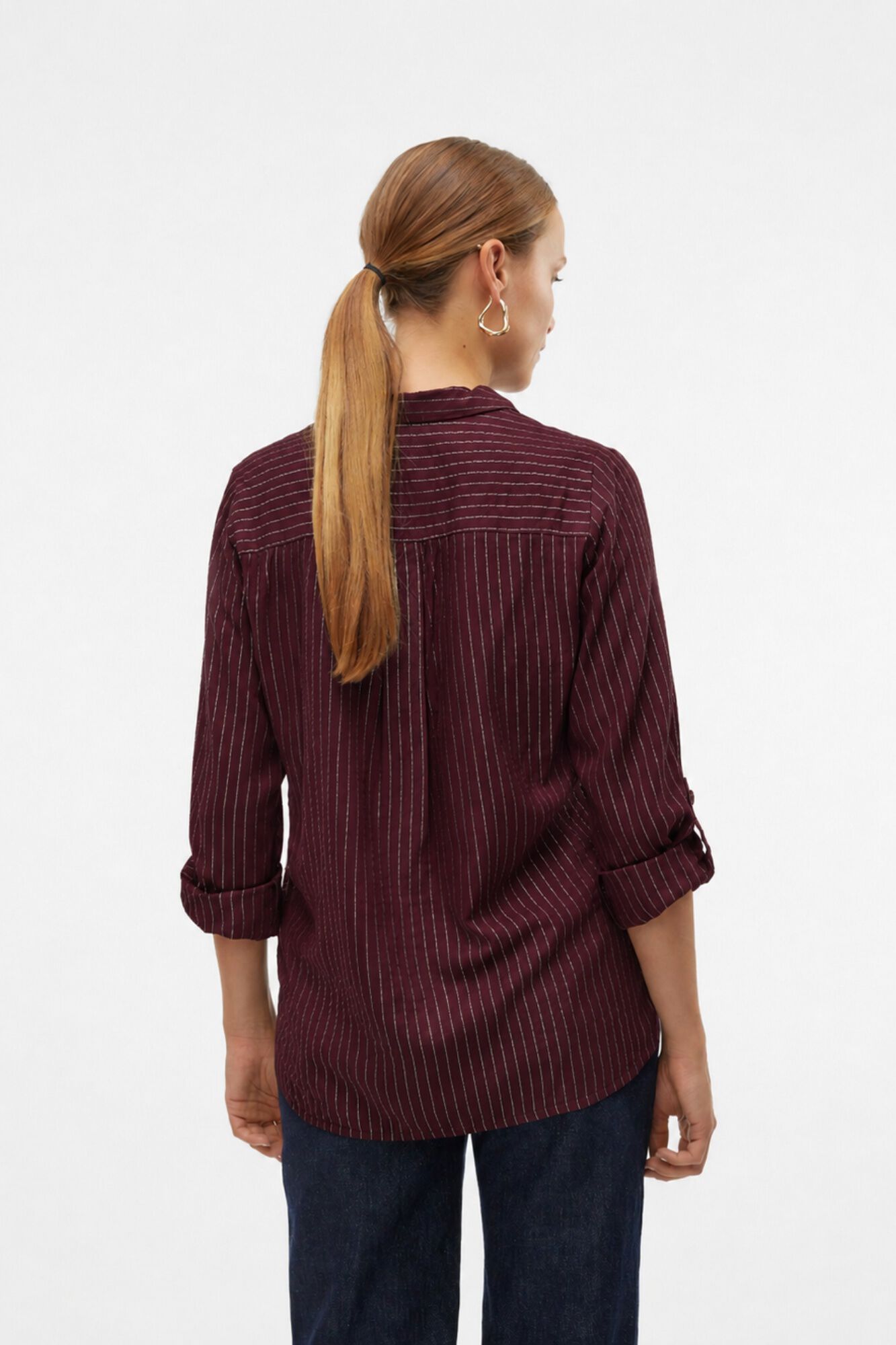 Vero Moda Camisa fluida con rayas metalizadas