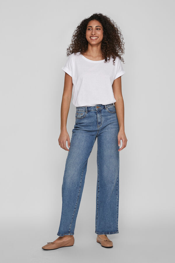 Vila T-shirt manga curta em algod&atilde;o org&acirc;nico Branco