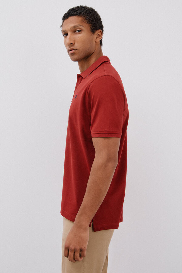 Cortefiel Basic piqué polo shirt Maroon