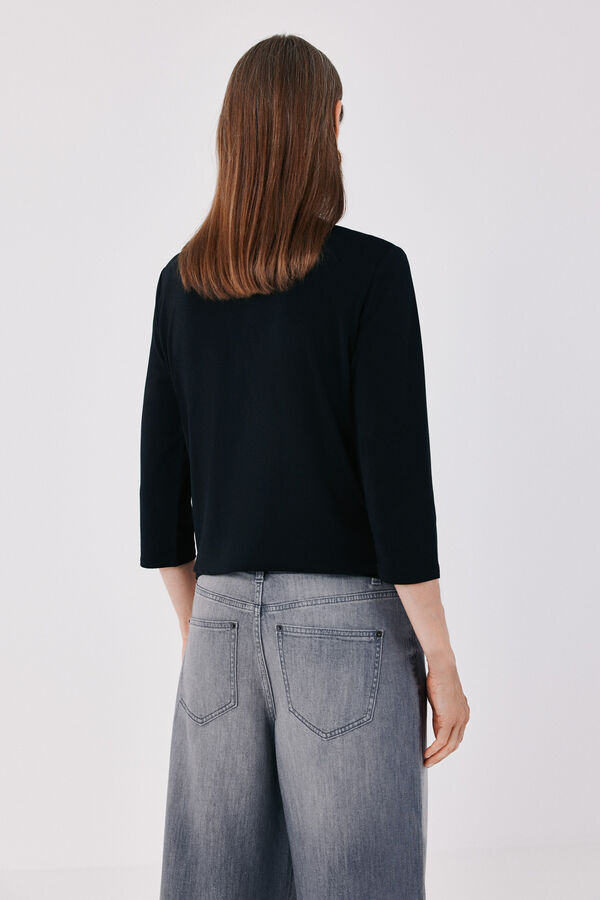 Cortefiel Henley T-shirt Black