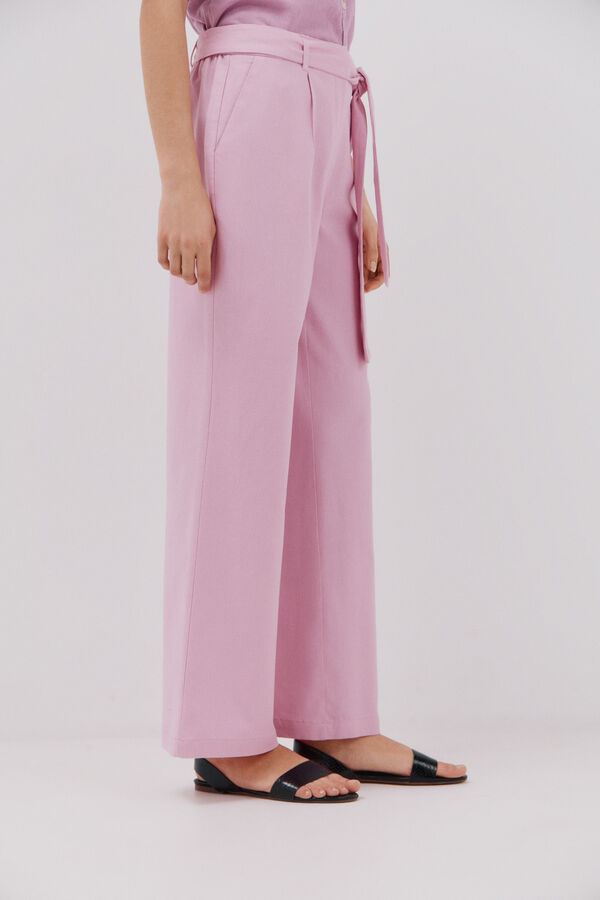 Cortefiel Linen trousers Pink