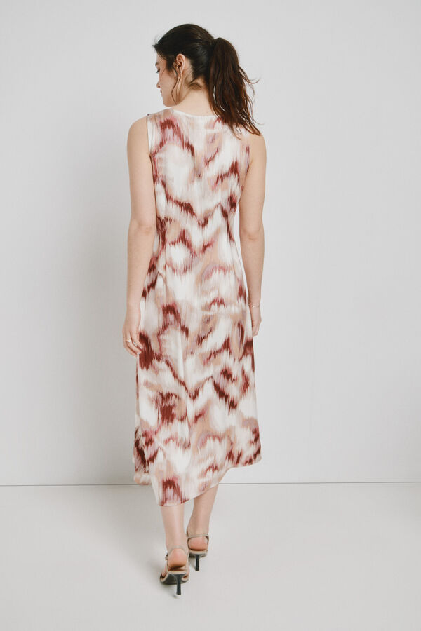 Vero Moda Vestido midi com gola redonda e detalhe de n&oacute; Castanho