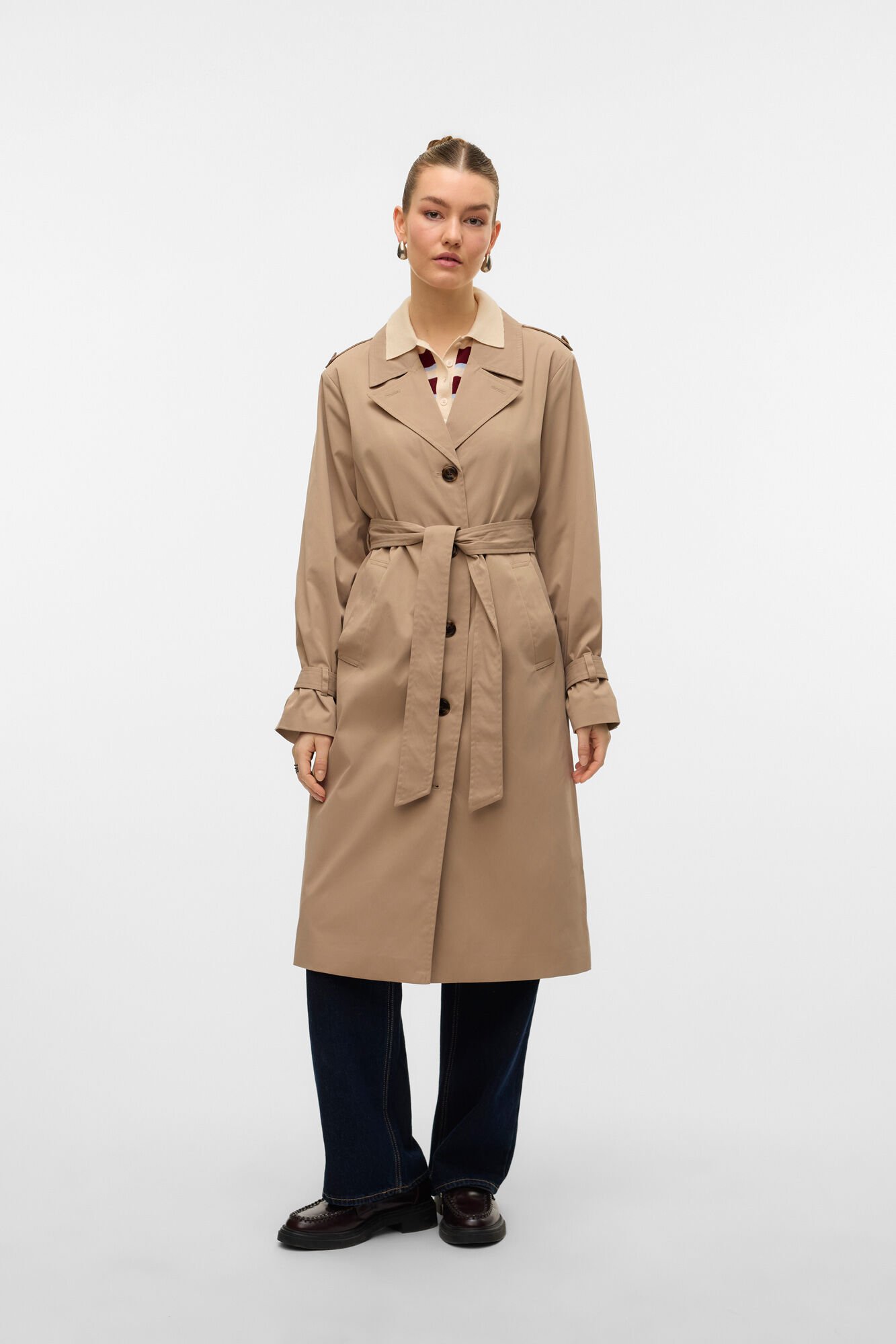 Vero Moda Gabardina longo com cinto 