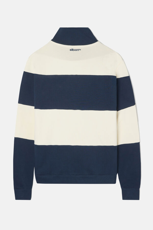 Silbon Sweatshirt fecho-éclair largo com meia zíper Azul