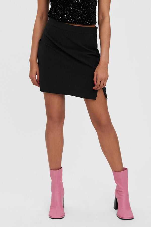 Cortefiel Short fitted skirt Black