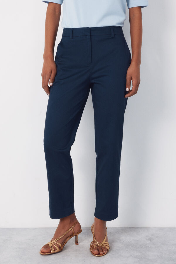 Cortefiel Slim fit trousers Navy