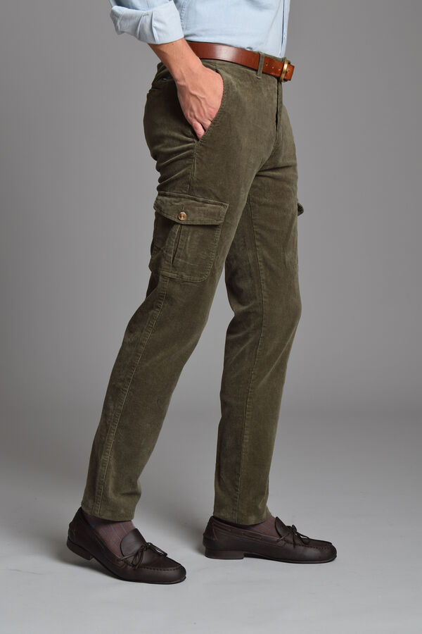 Cloking Calça cargo de veludo cotelê Verde