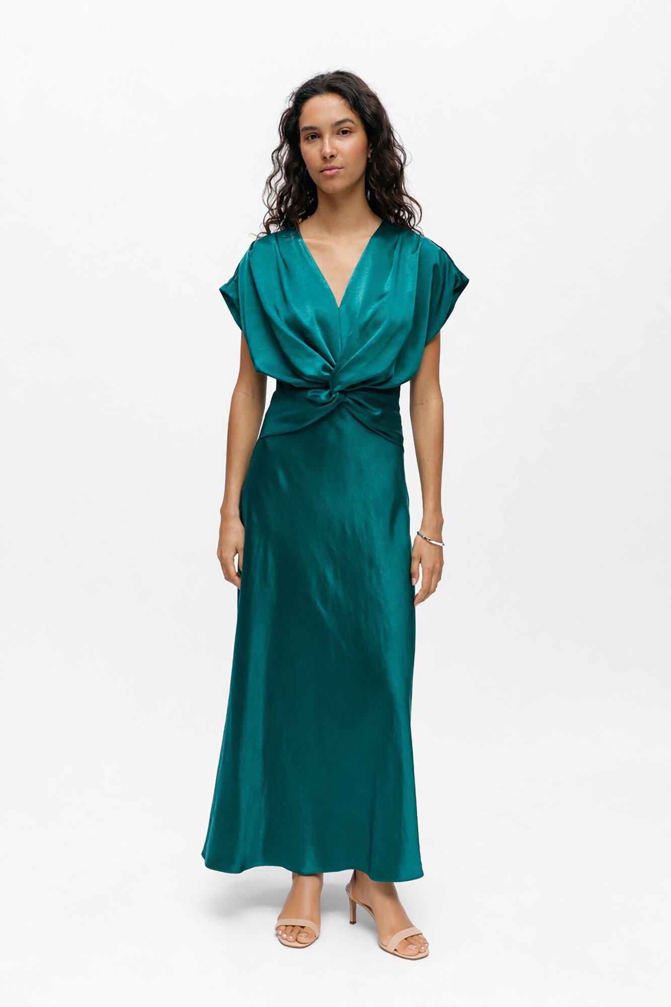 Object Satin-finish long dress