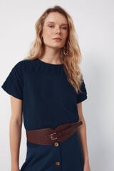 Cortefiel Ruched yoke t-shirt Navy