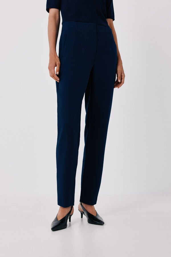 Cortefiel Slim fit tailored trousers Navy
