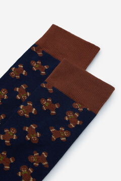 Cortefiel Christmas motif socks Navy
