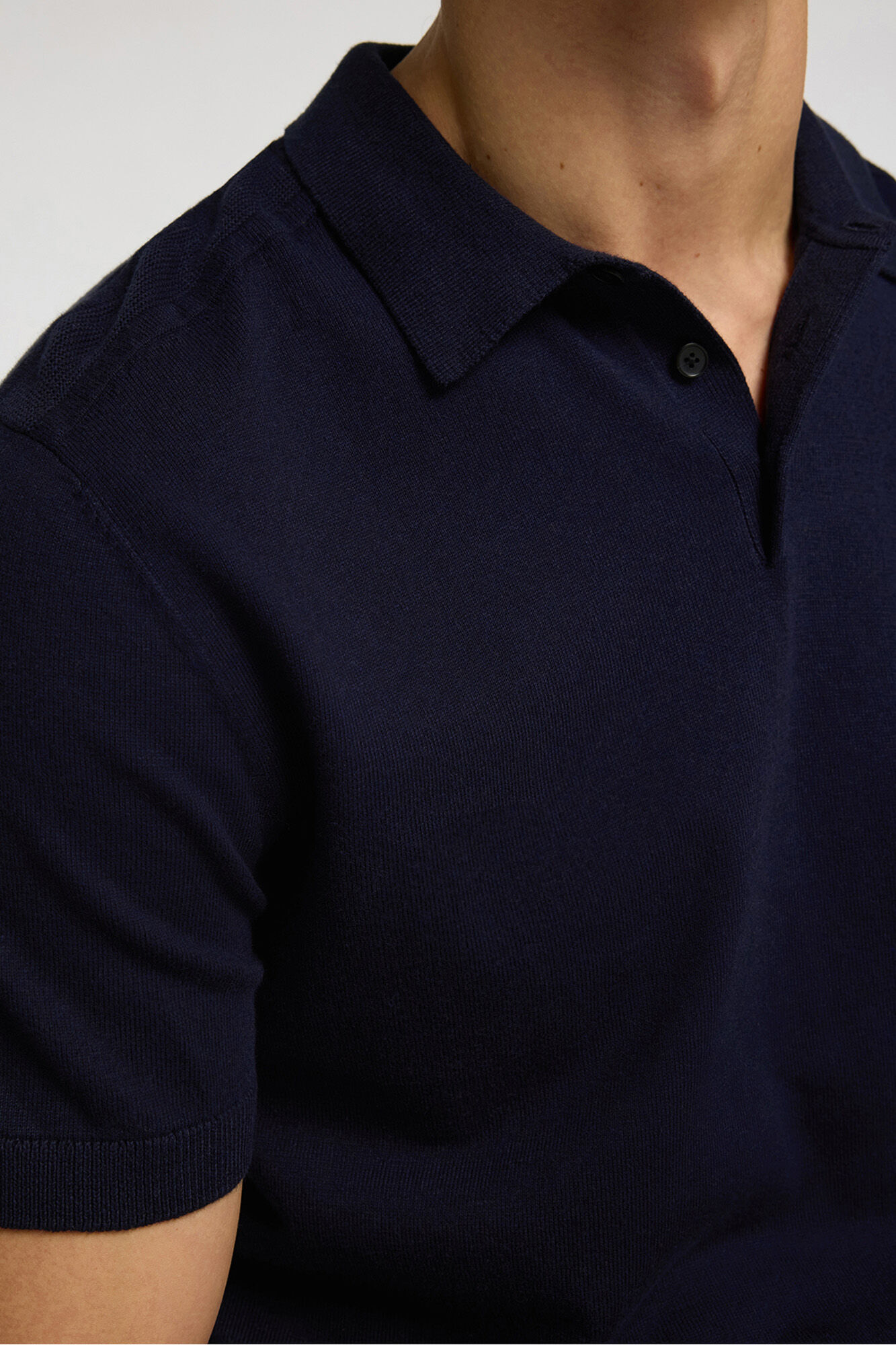 Selected Jersey-knit short sleeve polo shirt